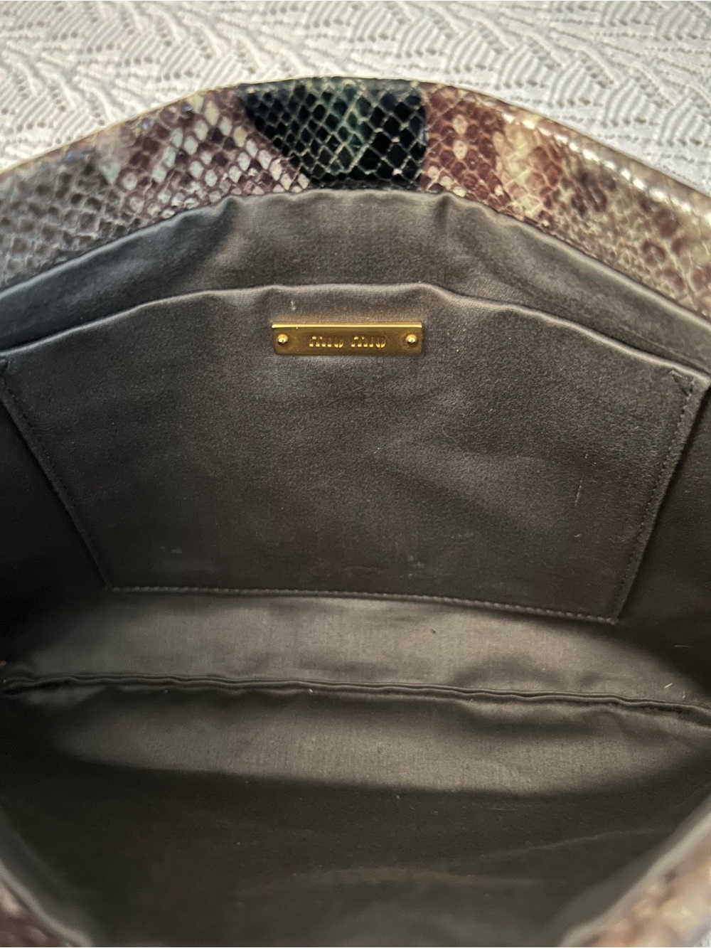 Miu Miu Vintage Python-Embossed Leather
Clutch - Excellent Like-New Condition - Picture 3 of 11
